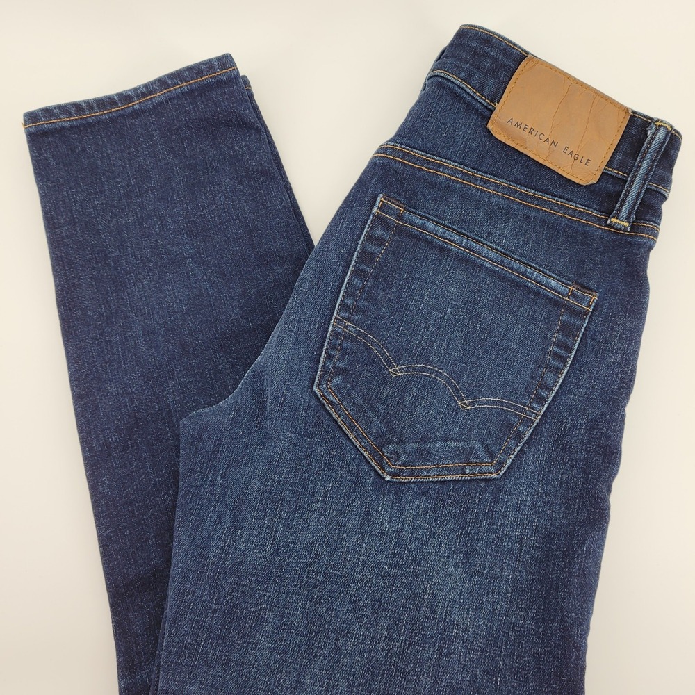 American Eagle Airflex+ Athletic Fit Dark Wash Jeans 26x30 Blue Mens Streetwear